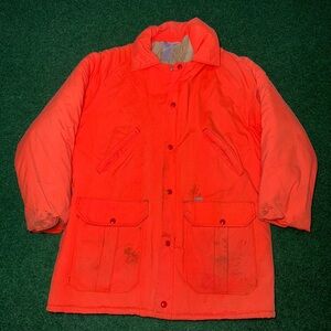 Vintage 80s Carhartt Orange Hunting Coat, Unique Style Jacket, Workwear (Large)